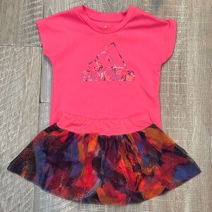 Hot Pink Adidas Skort and Performance T-shirt Set 12M